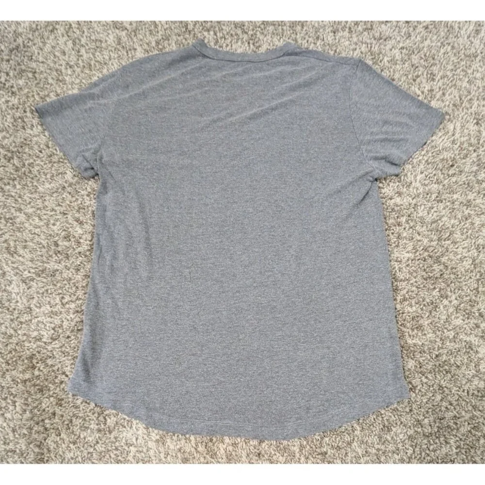 Buck Mason T-Shirt Mens Medium Gray Curved Hem Made In USA Tee Cotton Blend - Picture 2 of 8